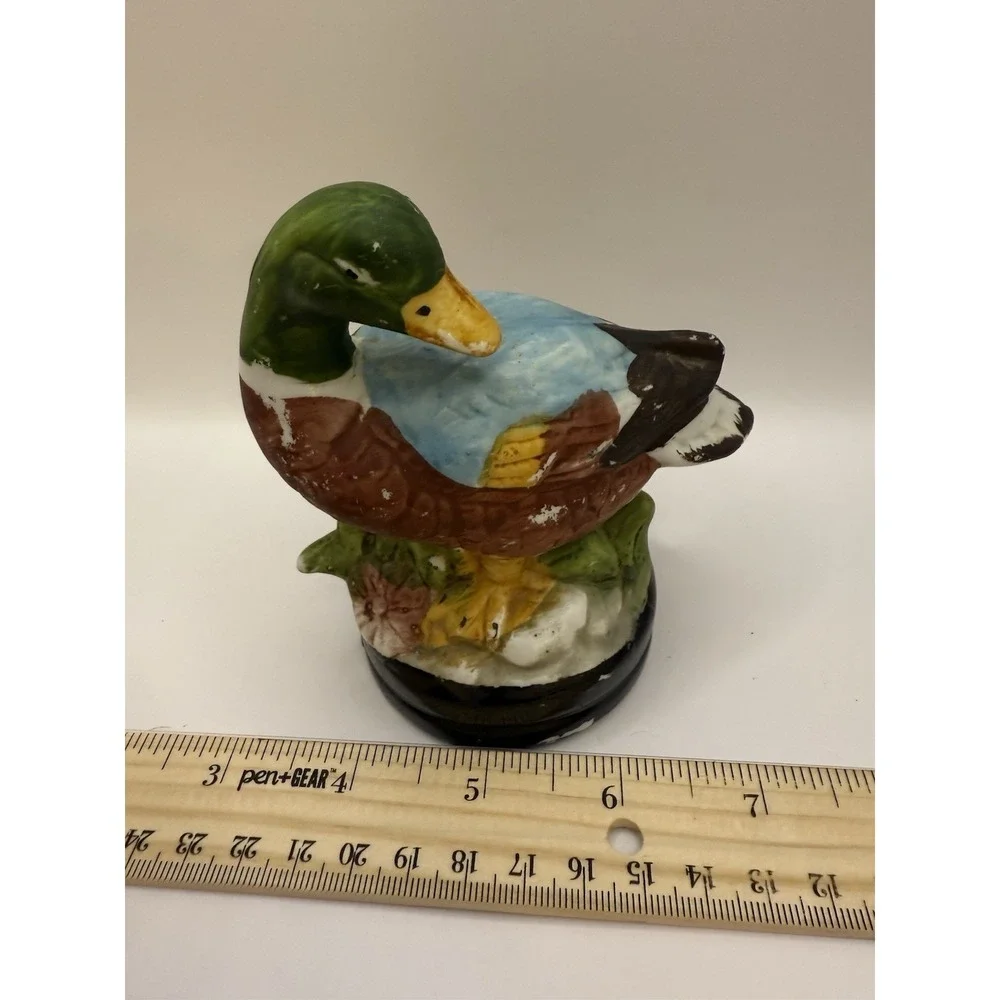 Vintage Mallard‎ Duck Ceramic Figurine Hand Painted 4.5